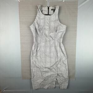Banana Republic Plaid Sheath Dress Gray Glen Check Size 6 Work Office